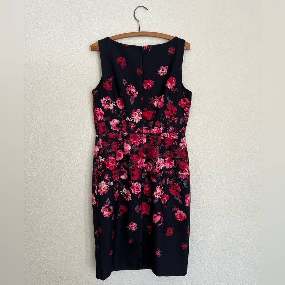 Womens Talbots Black Red Floral Dress Size 8 - Picture 2 of 5